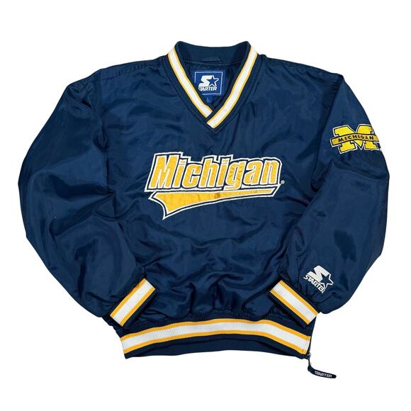 Vintage Michigan Wolverines Windbreaker Jacket 90s Pullover Fits like Small - Picture 1 of 9